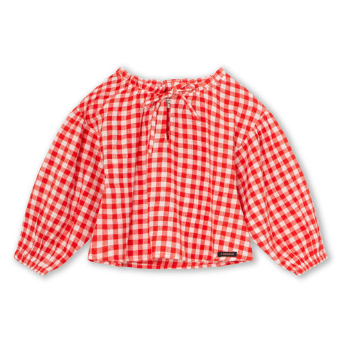 Rood geruit meisjesblousje van A Monday in Copenhagen | Elisa Blouse - Poppy Check is verkrijgbaar bij Little Fashion Addict