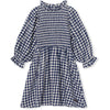 Littlefashionaddict - A Monday in Copenhagen - AW23 - The Food School - Elin Dress - Estate Bleu Check - Zachte jurk met donkerblauw ruitjesmotief - Vanaf 4 tot 12 jaar in stock en verkrijgbaar bij Little Fashion Addict