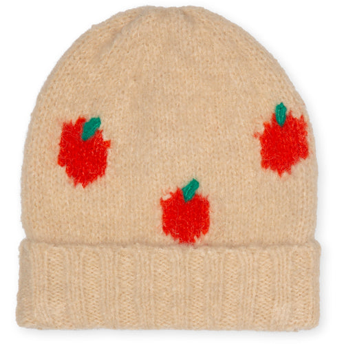 Littlefashionaddict - A Monday in Copenhagen - AW23 - The Food School - Riley Beanie Crème Brulée - Gebreide muts voor meisjes - Vanaf 4 tot 12 jaar in stock en verkrijgbaar bij Little Fashion Addict