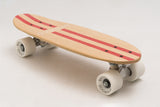 Banwood Skateboard - Natuurkleurig skateboard met donkerrode strepen voor kinderen vanaf 3 jaar - Verkrijgbaar bij Littlefashionaddict.com