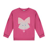 Daily Brat Kitty Cat Sweater in Rosy Rebel roze met kattenprint en strik – City Notes collectie | Ontdek Daily Brat bij Little Fashion Addict