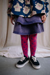 Paars denim rokje Snappy van Daily Brat met dubbele laagjes en elastische tailleband | Ontdek Daily Brat bij Little Fashion Addict