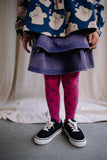 Paars denim rokje Snappy van Daily Brat met dubbele laagjes en elastische tailleband | Ontdek Daily Brat bij Little Fashion Addict