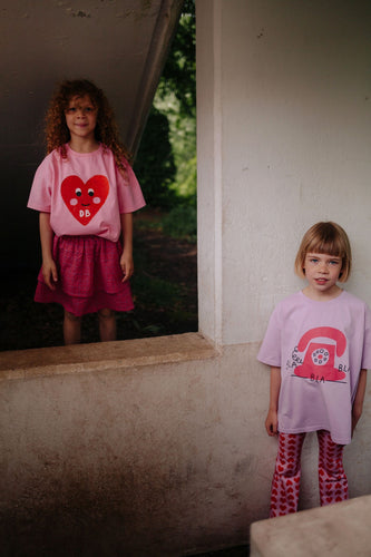 Daily Brat roze rok met ruffles en subtiel ruitpatroon voor meisjes | Knotty skirt Pink van Daily Brat - Verkrijgbaar bij Little Fashion Addict