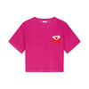 Daily Brat Lalaloveletter T-shirt fuchsia met hartdetail voor meisjes | Daily Brat Lalaloveletter T-shirt smoothie - Verkrijgbaar bij Little Fashion Addict