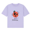 Daily Brat unisex T-shirt in lichtpaars met lieveheersbeestje print vooraan | What Ever T-shirt Pale Lavender - Verkrijgbaar bij Little Fashion Addict