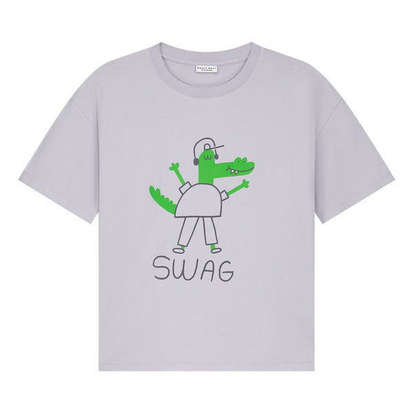 Daily Brat SWAG T-shirt grijs met krokodilprint voor jongens | Daily Brat SWAG T-shirt Dapple Gray - Verkrijgbaar bij Little Fashion Addict
