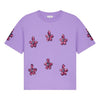 Daily Brat paarse T-shirt met bloemen en pailletten voor meisjes | Daily Brat Flower T-shirt Paisley Purple - Verkrijgbaar bij Little Fashion Addict
