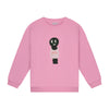 Meisjestrui met 'I Like Worm Hugs' print en geribbelde boorden van Daily Brat | I Like Worm Hugs Sweater Rose Radiance | Verkrijgbaar bij Little Fashion Addict