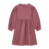Schattig geruit jurkje met pofmouwen van Daily Brat | Verkrijgbaar bij Little Fashion Addict