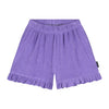 Daily Brat lila badstof short met ruffles voor meisjes | Daily Brat Suzy Shorts Paisley Purple - Verkrijgbaar bij Little Fashion Addict