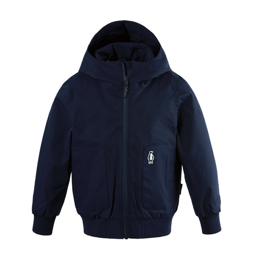 Gosoaky Blue Bird regenjas in donkerblauw voor jongens en meisjes -  Verkrijgbaar bij Little Fashion Addict