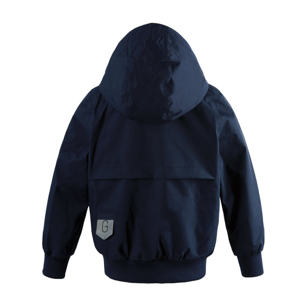 Gosoaky Blue Bird regenjas in donkerblauw voor jongens en meisjes -  Verkrijgbaar bij Little Fashion Addict