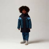 Gosoaky City Fox winterjas in Denim Multi met kleurblokken en imitatiebont | Ontdek Gosoaky bij Little Fashion Addict