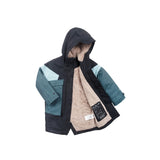 Gosoaky City Fox winterjas in Denim Multi met kleurblokken en imitatiebont | Ontdek Gosoaky bij Little Fashion Addict