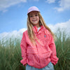 Gosoaky The Lion regenjas meisjes rood roze gestreept | Gosoaky The Lion Candy Stripes - Verkrijgbaar bij Little Fashion Addict