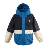 Gosoaky The Lion regenjas voor jongens in blauw met kleurvlakken - Verkrijgbaar bij Little Fashion Addict