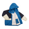 Gosoaky The Lion regenjas voor jongens in blauw met kleurvlakken - Verkrijgbaar bij Little Fashion Addict