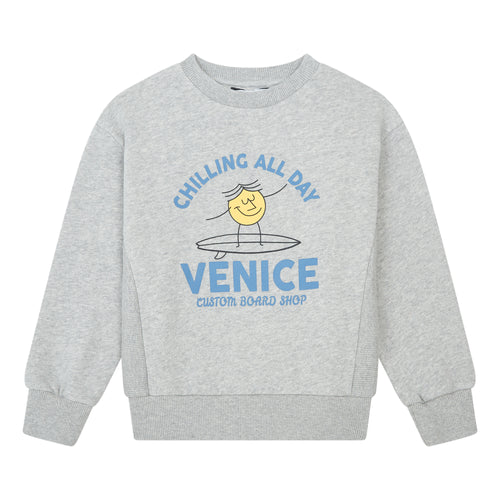Hundred Pieces - Sweat Crewneck Coton Bio - Lichtgijze sweater voor jongens - Vintage Print: Chilling All Day - Verkrijgbaar bij Littlefashionaddict.com