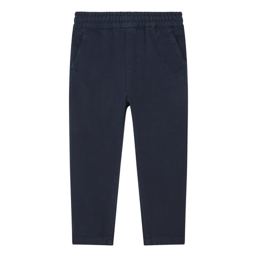 Hundred Pieces - Organic Cotton Jogging Pants Navy Blue - Donkerblauwe joggingsbroek in denim voor jongens van het merk Hundred Pieces - Verkrijgbaar bij Littlefashionaddict.com