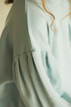 Meisjes sweater van Jenest in pastelblauw met ballonmouwen en sterdetail | verkrijgbaar bij Little Fashion Addict