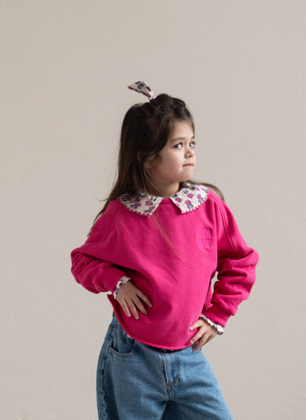Jenest Billie Sweater Raspberry Pink – framboosroze sweater voor meisjes | Verkrijgbaar bij Little Fashion Addict