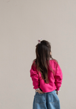 Jenest Billie Sweater Raspberry Pink – framboosroze sweater voor meisjes | Verkrijgbaar bij Little Fashion Addict