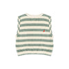 Eve sleeveless T-shirt Sage Green Off White Stripe van Jenest – zachte badstof top met zachtgroene strepen voor meisjes | Little Fashion Addict