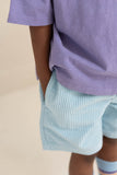 Lichtblauwe Hug Shorts van Jenest voor jongens in zacht ribfluweel | Hug Shorts Water Blue - verkrijgbaar bij Little Fashion Addict
