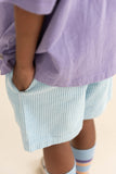 Lichtblauwe Hug Shorts van Jenest voor jongens in zacht ribfluweel | Hug Shorts Water Blue - verkrijgbaar bij Little Fashion Addict