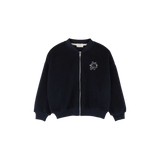 Jenest Jimmy Cardigan Navy Blue – donkerblauwe teddy cardigan voor jongens met ritssluiting | Verkrijgbaar bij Little Fashion Addict