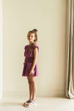 Zomerse jurkje van Jenest in het violet | Kiki Dress Violet Purple Check | verkrijgbaar bij Little Fashion Addict