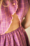 Zomerse jurkje van Jenest in het violet | Kiki Dress Violet Purple Check | verkrijgbaar bij Little Fashion Addict