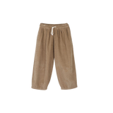 Jenest Maggy Pants Caramel Brown – bruine ribfluwelen ballonbroek voor meisjes met elastische tailleband | Verkrijgbaar bij Little Fashion Addict