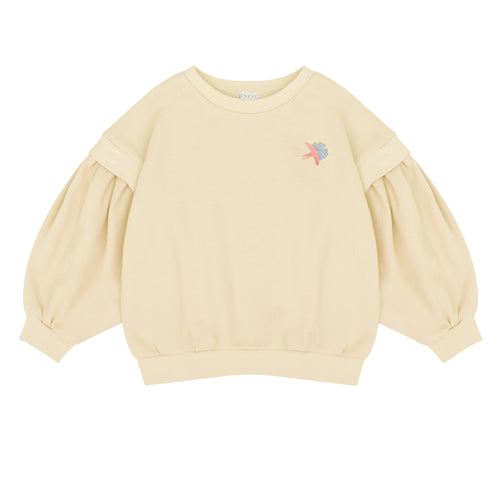 Jenest Balloon Bird Sweater in Faded Yellow voor meisjes | Verkrijbaar van 3/4 tot 9/10 jaar bij Little Fashion Addict