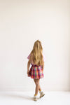 Sara Skirt van Jenest in fuchsia multicolor ruit | Little Fashion Addict