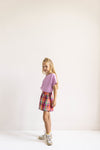 Sara Skirt van Jenest in fuchsia multicolor ruit | Little Fashion Addict
