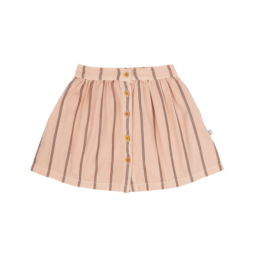 Sasha Skirt van Jenest in roze gestreept katoen | Sasha Skirt Peach Rose Stripe - Verkrijgbaar bij Little Fashion Addict