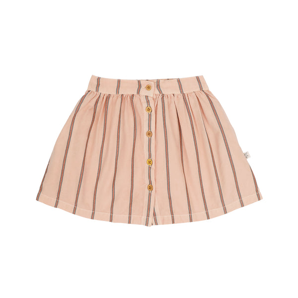 Sasha Skirt van Jenest in roze gestreept katoen | Sasha Skirt Peach Rose Stripe - Verkrijgbaar bij Little Fashion Addict