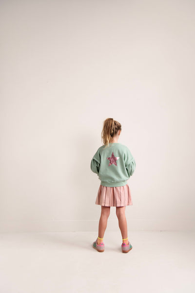 Sasha Skirt van Jenest in roze gestreept katoen | Sasha Skirt Peach Rose Stripe - Verkrijgbaar bij Little Fashion Addict