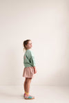 Sasha Skirt van Jenest in roze gestreept katoen | Sasha Skirt Peach Rose Stripe - Verkrijgbaar bij Little Fashion Addict