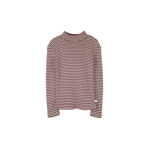 Jenest Tara gestreepte meisjescoltrui Rose Bordeaux | Verkrijgbaar bij Little Fashion Addict