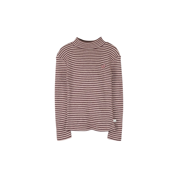 Jenest Tara gestreepte meisjescoltrui Rose Bordeaux | Verkrijgbaar bij Little Fashion Addict