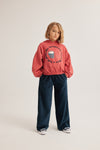 Donkerblauwe broek voor jongens en meisjes met wijde pijpen en oversized fit van Letter To The World | Verkrijgbaar bij Little Fashion Addict