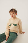 Littlefashionaddict - Letter To The World - Fur Therapy - AW23 - LTTW Jumper Cream - Crèmekleurige sweater voor jongens en meisjes - Beschikbaar vanaf 4 tot 11 jaar bij Littlefashionaddict.com