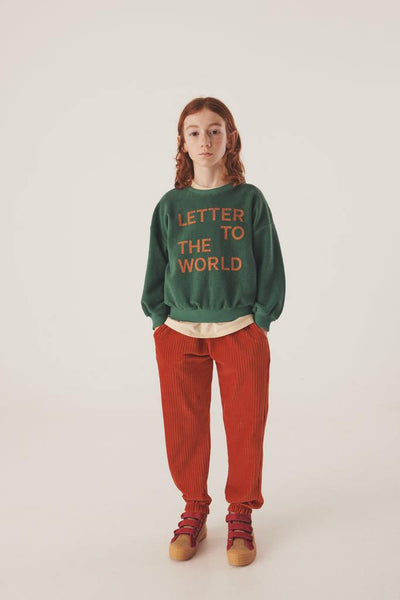 Littlefashionaddict - Letter To The World - Fur Therapy - AW23 - LLTW Sweatshirt in het donkergroen - Sweater voor jongens en meisjes - Beschikbaar vanaf 4 tot 11 jaar bij Littlefashionaddict.com