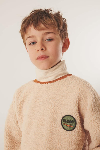 Littlefashionaddict - Letter To The World - Fur Therapy - AW23 - Milo Sweatshirt in het Crème - Sweater voor jongens en meisjes - Beschikbaar vanaf 4 tot 11 jaar bij Littlefashionaddict.com