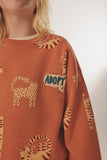 Littlefashionaddict - Letter To The World - Fur Therapy - AW23 - Porter Sweatshirt - Meisjessweater met all-overprint van katten - Beschikbaar vanaf 4 tot 11 jaar bij Littlefashionaddict.com