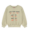 Littlefashionaddict - Letter To The World - Fur Therapy - AW23 - Stick Sweatshirt in het oyster - Parelwitte sweater voor meisjes met allover print op de voorkant - Beschikbaar vanaf 4 tot 11 jaar bij Littlefashionaddict.com