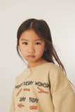Littlefashionaddict - Letter To The World - Fur Therapy - AW23 - Stick Sweatshirt in het oyster - Parelwitte sweater voor meisjes met allover print op de voorkant - Beschikbaar vanaf 4 tot 11 jaar bij Littlefashionaddict.com